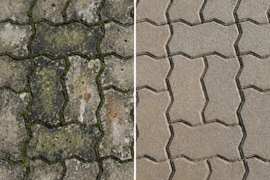 Vyčištěná zámková dlažba